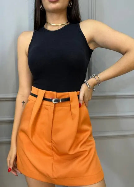 Short/Saia Laila Alfaiataria - Telha