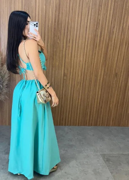 Vestido Vanessa Flower - Verde