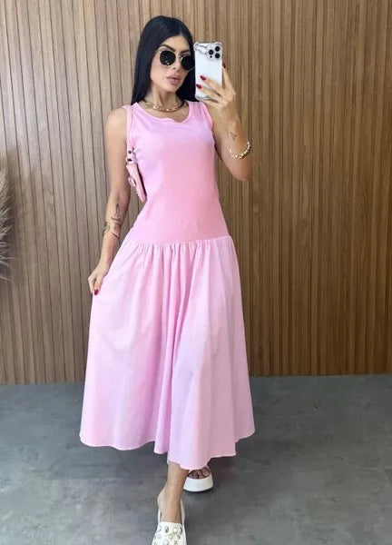 Vestido Veneza Rosa - LANÇAMENTO