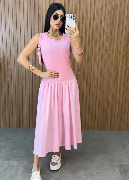 Vestido Veneza Rosa - LANÇAMENTO