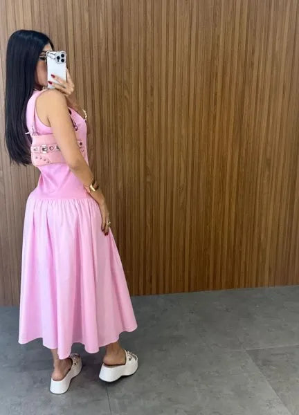Vestido Veneza Rosa - LANÇAMENTO