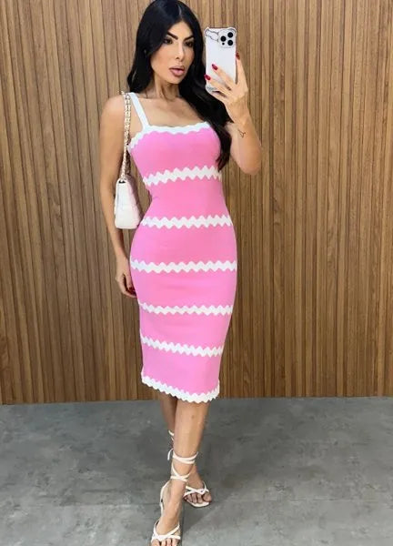 Vestido Tricot Modal Luiza - Rosa