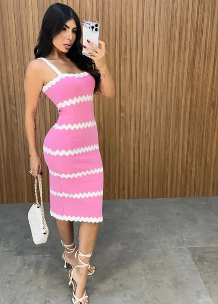 Vestido Tricot Modal Luiza - Rosa