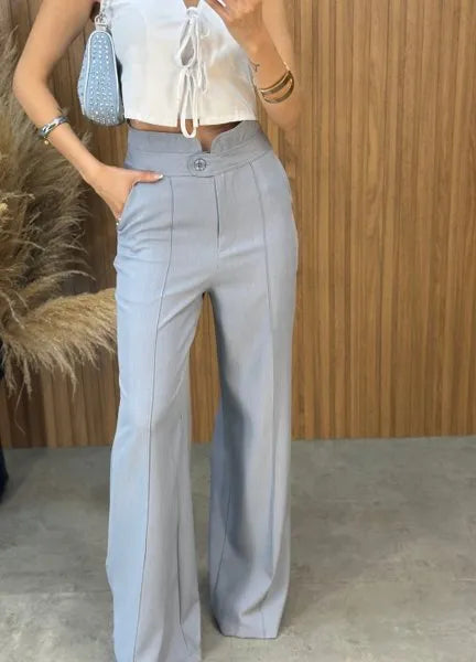 Calça Pantalona Amabel - Cinza