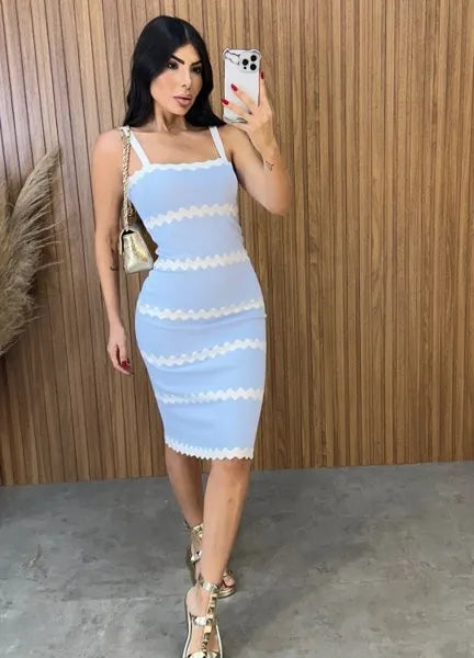 Vestido Tricot Modal Luiza - Azul