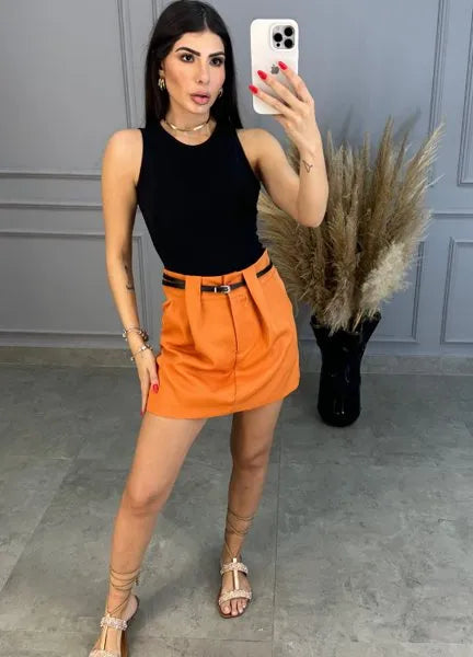 Short/Saia Laila Alfaiataria - Telha