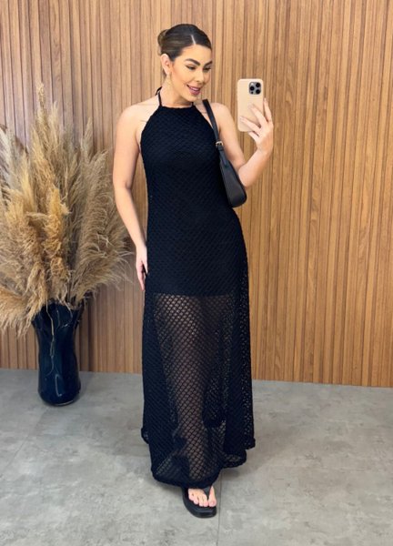 Vestido Tricot Copacabana - Preto