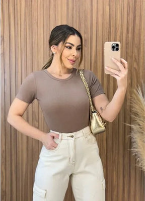 Blusa Alice Canelada - Nude