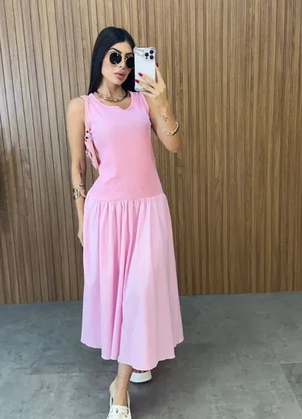 Vestido Veneza Rosa - LANÇAMENTO