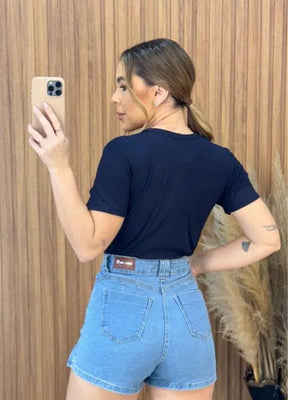 Blusa Alice Canelada - Azul Marinho