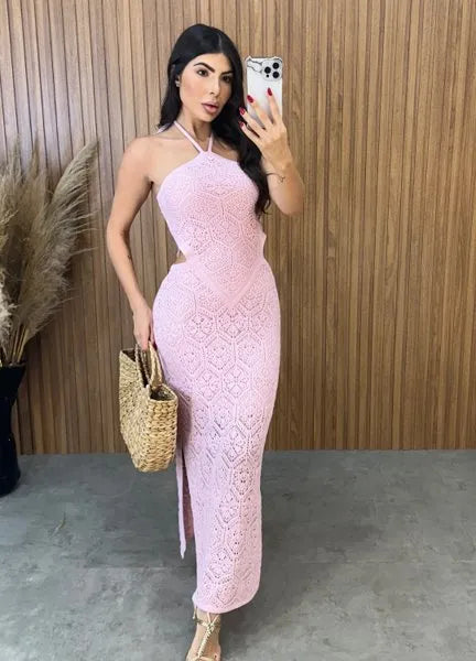 Vestido Sereia Tricot Modal - Rosa