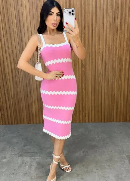 Vestido Tricot Modal Luiza - Rosa