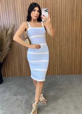 Vestido Tricot Modal Luiza - Azul