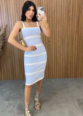 Vestido Tricot Modal Luiza - Azul