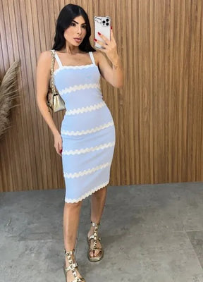 Vestido Tricot Modal Luiza - Azul