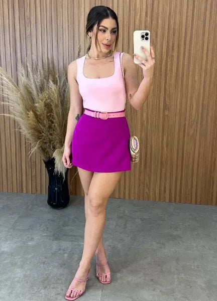 Short/Saia Melissa Alfaiataria - Fúcsia